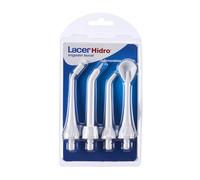 LACER HIDRO - Pack 4 Recambios para Irrigador Bucal Hidro Advanced, Cepillo Irrigador Dental, Limpiador Lingual y Subgingival, Cepillo Eléctrico, Irrigación bucal y Masaje de Encías, Limpieza Profunda