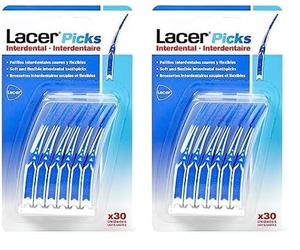 LACER INTERPROXIMAL - Picks Interdental 30 Unidades, Punta de Goma Triangular Suave y Flexible, Gran Capacidad de Adaptación a Espacios Interdentales, Sin Partes Metalicas, Mango Ergonómico