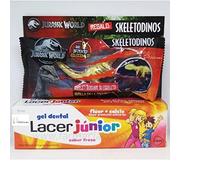 Lacer Junior Gel Dental Fresa, 75ml+REGALO Skeletodinos