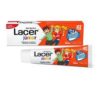 LACER JUNIOR - Gel Dental Infantil 75 ml, para Niños a Partir de 6+ años, Sabor a Fresa, Previene la Caries, Fórmula de Flúor Más Calcio, Cuida los Dientes de Leche
