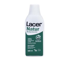 LACER NATUR - Colutorio 500ml, Enjuague Bucal Diario, Origen Natural, Anticaries y Antibacteriano, PAsta de Dientes Antiséptico, Antioxidante, Con Fluor, Sin Gluten