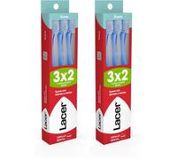 LACER - Pack de 3 Cepillos de Dientes Suaves, Ideal para Encías Delicadas, Cerdas Suaves, Elimina la Placa Bacteriana y la Higiene Bucal Diaria (Paquete de 2)