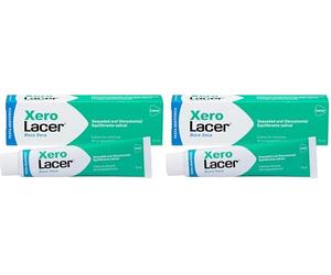 LACER XERO - Pasta Dentífrica 75 ml, Alivio de la Sequedad Oral, Refresca la Boca, Remineraliza el Esmalte, Refuerza las Encías, Reequilibra la Flora Bacteriana (Paquete de 2)