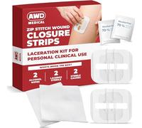 Lacerex - Tiras de cierre de heridas de grado quirúrgico, dispositivo de corte de emergencia para cortes y heridas sin puntadas, un artículo imprescindible para botiquín de primeros auxilios, kit de
