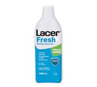 LACERFRESH - Colutorio 1 Litro, Enjuague Bucal Diario, Combate el Mal Aliento, Protección de Encias, sin Alcohol, con Flúor y Triclosán, Sabor Fresco de Efecto Prolongado