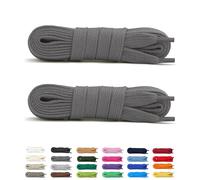 Laceter 2 Pares de Cordones Planos de Algodón 8mm para Zapatillas Deportivas - Compatibles con Nike, Adidas, Converse - Resistencia y Comodidad - Fabricado en España - 120 cm - Gris oscuro x 2