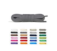 Laceter Cordones Planos de Algodón 8mm para Zapatillas Deportivas y Sneakers - Compatibles con Nike, Adidas, Converse, Vans - Resistencia y Comodidad - Fabricado en España - Gris oscuro, 90 cm