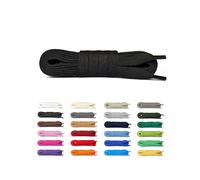 Laceter Cordones Planos de Algodón 8mm para Zapatillas Deportivas y Sneakers - Compatibles con Nike, Adidas, Converse, Vans - Resistencia y Comodidad - Fabricado en España - Negro, 180 cm - X2