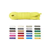 Laceter Cordones Planos de Algodón 8mm para Zapatillas Deportivas y Sneakers - Compatibles con Nike, Adidas, Converse, Vans - Resistencia y Comodidad - Fabricado en España - Amarillo claro, 75 cm