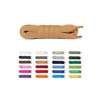 Laceter Cordones Planos de Algodón 8mm para Zapatillas Deportivas y Sneakers - Compatibles con Nike, Adidas, Converse, Vans - Resistencia y Comodidad - Fabricado en España - Marrón claro, 120 cm