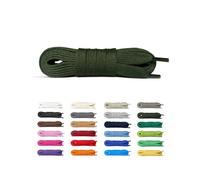 Laceter Cordones Planos de Algodón 8mm para Zapatillas Deportivas y Sneakers - Compatibles con Nike, Adidas, Converse, Vans - Resistencia y Comodidad - Fabricado en España - Verde oscuro, 75 cm