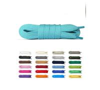 Laceter Cordones Planos de Algodón 8mm para Zapatillas Deportivas y Sneakers - Compatibles con Nike, Adidas, Converse, Vans - Resistencia y Comodidad - Fabricado en España - Azul turquesa, 90 cm