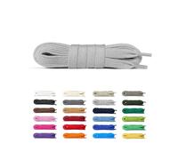 Laceter Cordones Planos de Algodón 8mm para Zapatillas Deportivas y Sneakers - Compatibles con Nike, Adidas, Converse, Vans - Resistencia y Comodidad - Fabricado en España - Gris claro, 75 cm