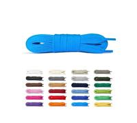 Laceter Cordones Planos de Algodón 8mm para Zapatillas Deportivas y Sneakers - Compatibles con Nike, Adidas, Converse, Vans - Alta Calidad - Fabricado en España - Blu azul laguna, 120 cm - X2