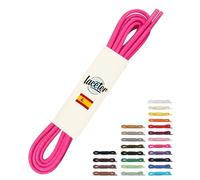 Laceter Cordones Redondos Encerados 2.4mm para Zapatos de Vestir - Derbies, Oxford, Mocasines o Botines - Elegantes y Resistentes - Fabricado en España - Rosa fucsia - 90 cm