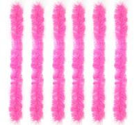 LACGO Boas de plumas esponjosas para mujer, disfraz elegante para niñas, disfraz de baile, 6-Rosa claro, Pack of 6 Feather Boas