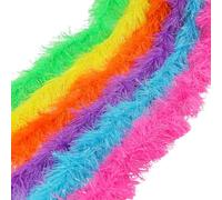 LACGO Feather Boas Fluffy Boa Decorations Fancy Dress for Women Fancy Costume for Girls Dress up Dancing, 6-Multicolor, Pack of 6 Feather Boas