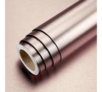 LaCheery 60cm x 400cm Vinilo Adhesivo Muebles Rosa Efecto Metal Acero Inoxidable Frigorifico Papel Adhesivo para Muebles Brillo Impermeable Rollo Vinilo Autoadhesivo Cocina para Nevera Puerta Baño