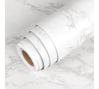 LaCheery 90cm x 400cm Vinilo Adhesivo Muebles Mármol Blanco Gris Papel Pintado Muebles Autoadhesivo Impermeable para Encimera Cocina Armarios Mesas Escritorios Vinilo Marmol Decoración Moderna