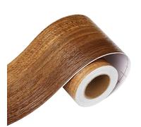 LaCheery Cenefa Adhesiva Cocina Efecto Madera Vintage Cenefa Baño Adhesiva Marron Impermeable 7.6cm x 500cm Borde de Papel Pintado Autoadhesivo Madera PVC Papel Adhesivo Muebles para Espejos Armario