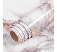 LaCheery Marmol Papel Adhesivo Para Muebles Rojo y Gris Vinilos para Encimeras de Cocina Vintage 60cm x 400cm Vinilo Adhesivo Muebles Cocina Marmol Impermeable Papel Pintado Pared para Salon Mesa Baño