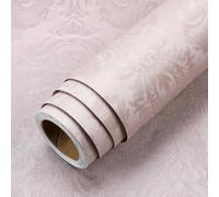 LaCheery Rosa Papel Pintado Pared Salon Floral Papel Pintado Vintage Damasco 40cm x 700cm Vinilo Adhesivo Muebles con Flores Impermeable Rollo Vinilos Adhesivos para Armario Baño Salon Dormitorio