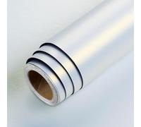 LaCheery Vinilo Adhesivo Muebles Blanco Brillo Metálico Papel Adhesivo Cocina Encimera 40cm x 200cm Impermeable Vinilos para Muebles Armario Puerta Rollo Vinilo Autoadhesivo Baño Decorativo