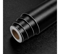 LaCheery Vinilo Adhesivo Muebles Negro Brillo Vinilos para Muebles 60cm x 400cm Cocina Metalizado Papel Autoadhesivo Pared Negros Papel Pintado Cocina Lavable para Mesas Nevera Armario Decoración