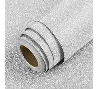 LaCheery Vinilo Adhesivo Muebles Plateado Brillo 40cm x 200cm Papel Adhesivo Muebles Art Deco Impermeable Papel de Pared Decorativo para Salon Frigorifico Puertas Vinilos Armarios Dormitorio DIY