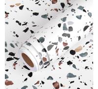 LaCheery Vinilo Encimera Cocina Terraza Papel Adhesivo para Muebles Blanco Mate 60cm x 400cm Vinilo Adhesivo Muebles Granito Impermeable PVC Revestimiento Autoadhesivo para Armario Salon Encimera