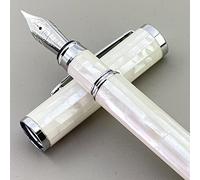 LACHIEVA LUX Pluma estilográfica de nácar compatible con punta fina de fabricación alemana. Pluma de lujo para cada ocasión. Set de regalo con pluma de alta calidad hecha a mano para hombres y mujeres