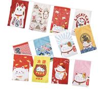 lachineuse - Banderola japonesa - Tema Maneki Neko - 12 pancartas decorativas japonesas para colgar - 3 metros - poliéster, algodón - Tabla japonesa tradicional - Multicolor - Idea de regalo de Japón
