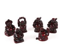 lachineuse - Caja de 6 Budas Risueños de Maitreya - Pequeñas estatuas de Buda - Salud, Fortuna, Sabiduría, Suerte, Éxito, Amor - Decoración Feng Shui - Idea de Regalo de decoración Zen asiática