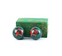 lachineuse - Caja de Bolas Qi Gong Felicidad - Bolas Chinas antiestrés en Esmalte ⌀ 40 mm - Bolas de Salud - Caja de Regalo de relajación Zen - Objeto asiático Japón China Feng Shui - Color Verde
