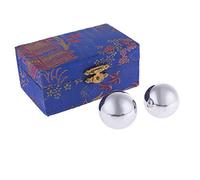 Lachineuse - Caja de Metal Qi Bolas Gong - Bolas Chinas antiestrés - 35 mm - Bolas de Salud de Acero - Caja de Regalo de relajación Zen - Idea de Objeto asiático Asia Japón China - Color Azul