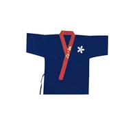 lachineuse Chaqueta de Chef Japonesa Talla L - Color Azul - Estampado Floral e ideogramas - Tela - Sabores asiáticos - Atmósfera Zen - Idea de Regalo asiática-Japonesa