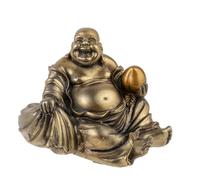 lachineuse - Estatuilla Buda Rieur sentada - Estatua Buda 10 cm Color Bronce - Decoración Feng Shui - Objeto Deco Zen Chino para Interiores, Sala de Estar y Oficina - Idea de Regalo de China Asia