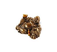 lachineuse - Estatuilla de Buda Sonriente de la Suerte - Pequeña Estatua de Buda Dorada de 7 cm - Objeto Feng Shui - Decoración Zen China - Sala de Estar, Oficina - Idea de Regalo China-Asia