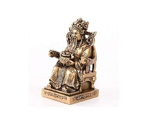 lachineuse - Estatuilla de Dios Tudigong - Divinidad china - Felicidad y fortuna - Objeto decorativo de resina - Dorado - 10,5 x 6,5 cm - Decoración Feng Shui Maison Bureau - Idea de regalo China Asia