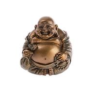 lachineuse - Estatuilla del Buda Sonriente de la Abundancia - Pequeña Estatua de Buda de Bronce de 5 cm - Decoración de Interiores de Feng Shui Chino - Idea de Regalo de Amuleto de la Suerte Chino