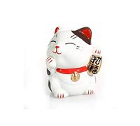 lachineuse - Figura Decorativa de Gato de la Suerte japonés - Gato Maneki Neko - Figura Decorativa de Gato de la Suerte de Porcelana de 9,5 cm - Suerte, Felicidad y Fortuna - Color Blanco