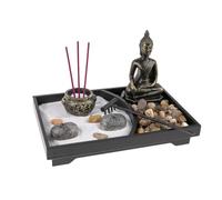 lachineuse - Jardín Zen de Buda - Porta Incienso asiático - Decoración Zen - Jardín con Arena - Ambiente asiático - para el Interior de la Oficina - Idea de Regalo Japonesa - Decoración asiática