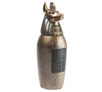 lachineuse - Jarrón Canopo de Anubis - Estatuilla Egipcia 21 cm - Decoración del Antiguo Egipto - Figura de Faraón con Cabeza de Chacal - Idea de Regalo Decorativa - Color Bronce Dorado