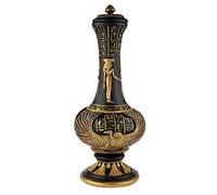 lachineuse - Jarrón de la Diosa egipcia ISIS (33 cm) - Color Negro y Dorado - Decoración de Interiores del Antiguo Egipto - Jeroglífico de Hathor - Idea de Regalo