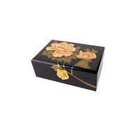 lachineuse - Joyero con peonías Doradas - Caja de Madera lacada - Joyero y Caja de Secretos - Decoración China - Caja de Regalo para Mujer - Decoración asiática Dorada - Idea de Regalo asiática