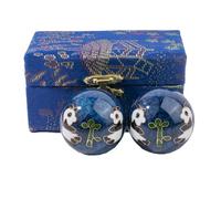 lachineuse - Juego de bolas de Qi Gong Panda - Bolas chinas antiestrés de esmalte ⌀ 40 mm - Bolas de salud - Set de regalo zen - Artículo de Feng Shui asiático, japonés y chino - Azul