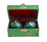 lachineuse - Juego de Bolas de Qi Gong Yin Yang Verdes - Bolas Chinas antiestrés esmaltadas de 40 mm - Bolas de Salud - Set de Regalo de relajación Zen - Artículo asiático