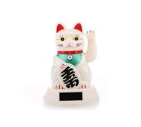 lachineuse - Maneki Neko Solar Brazo Móvil - Estatua Japonesa del Gato de la Suerte - Estatuilla de 12,5 cm con Brazo Móvil - Objeto Decorativo Kawaii - Idea de Regalo de Japón y Asia - Fortuna