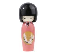 lachineuse Muñeca Kokeshi Japonesa, Rosa Longevidad, 14,5 cm - Muñeca Japonesa de Madera, Kimono, Pájaros Grulla - Figura Decorativa Japonesa - Idea Original de Regalo Asiático