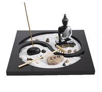 lachineuse - Porta Incienso de Buda para jardín japonés - Decoración Zen de Buda para Interiores - con Arena, Piedras y rastrillo - Objeto de meditación - Idea de Regalo Japonesa - Yin Yang